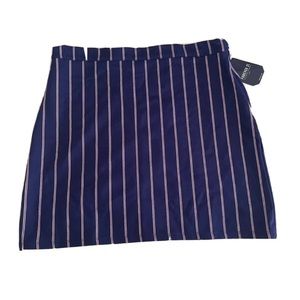 Blue red striped skirt large forever 21